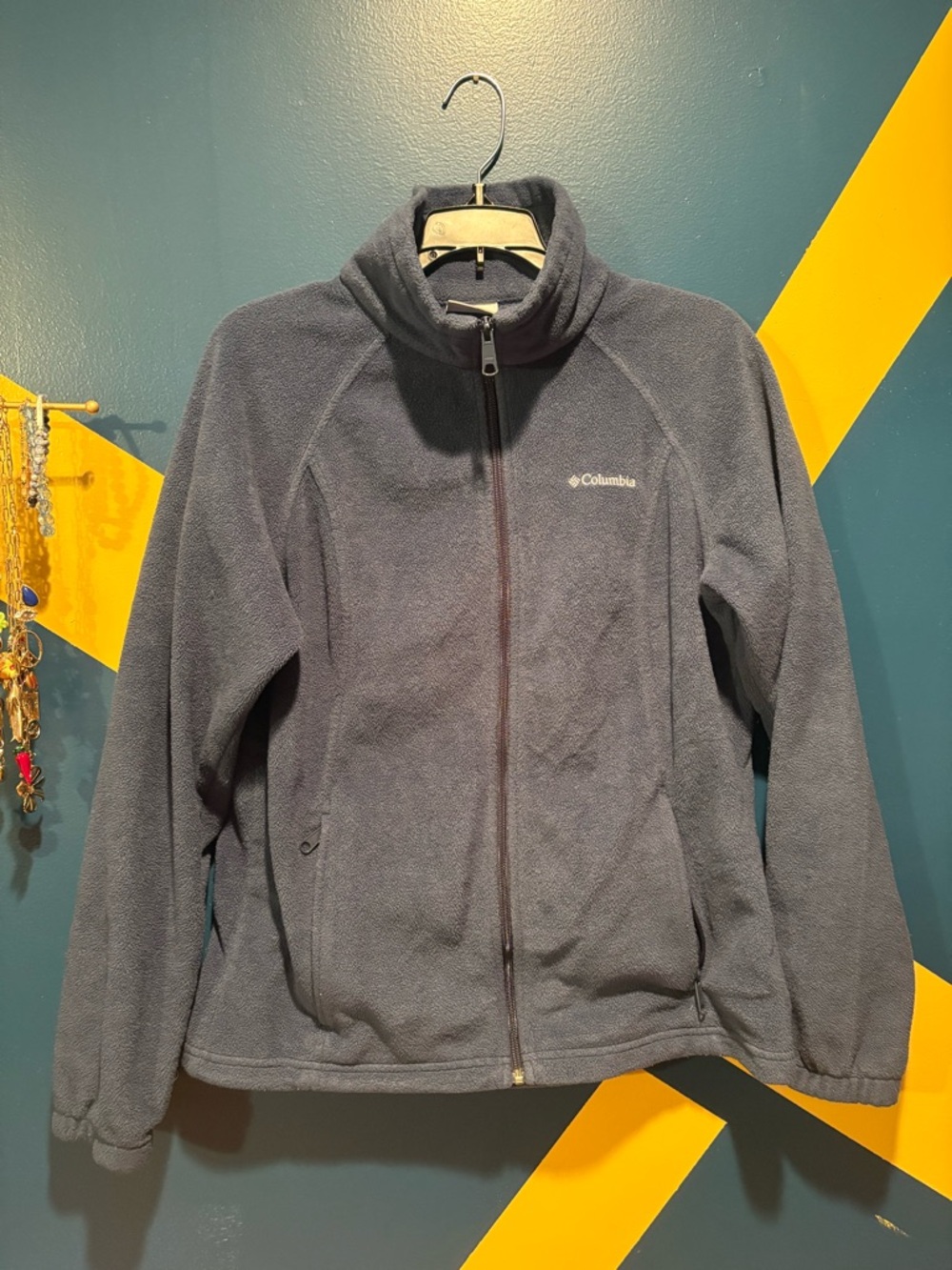 Columbia Navy Blue Full Zip Fleece Jacket EUC